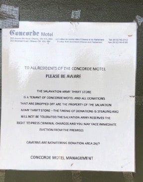 ‘Burning angry’: Vanier councillor condemns sign threatening char… for taking Salvation Army donations at Concorde Motel